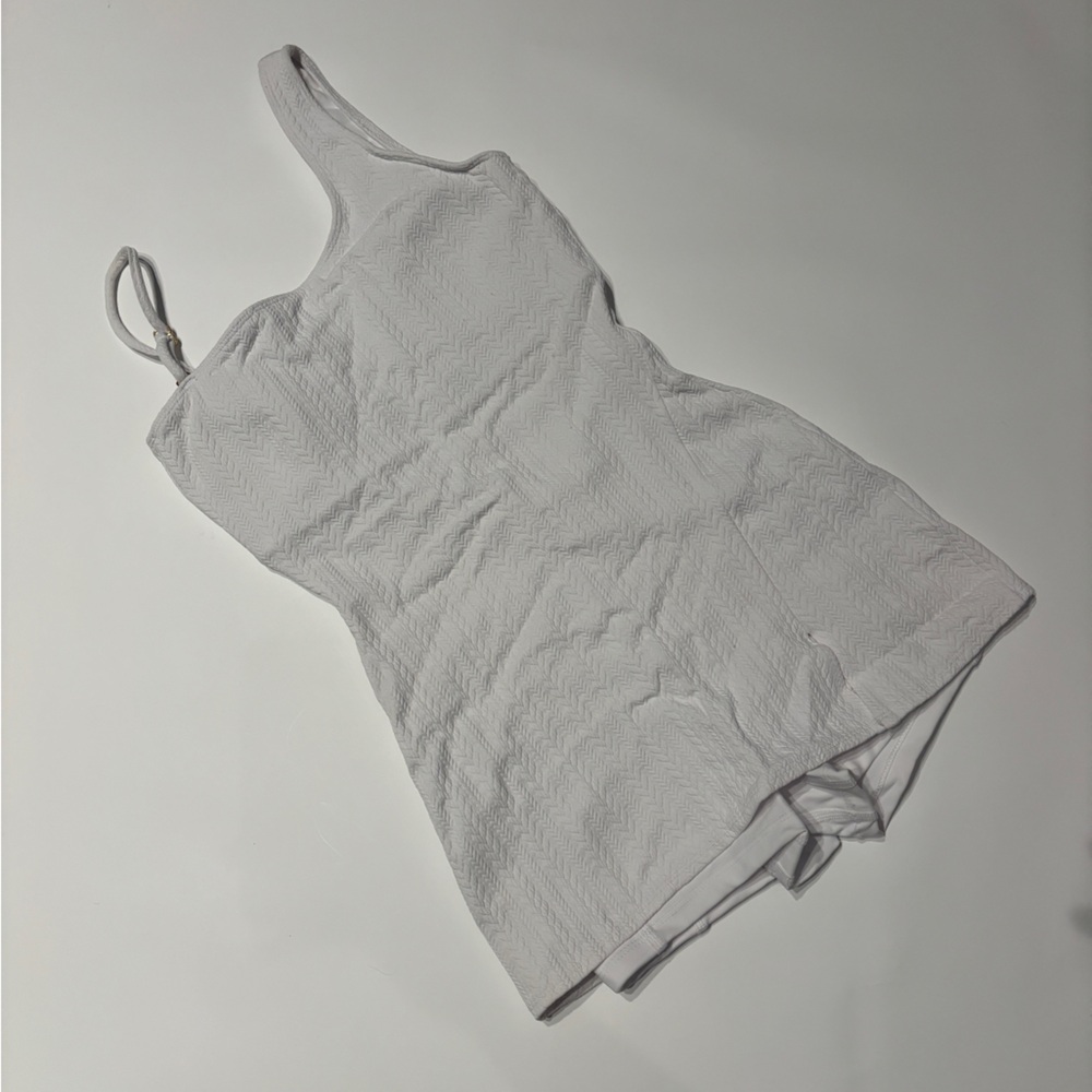 Beach Riot “Elise” White Textured One-Piece Dress